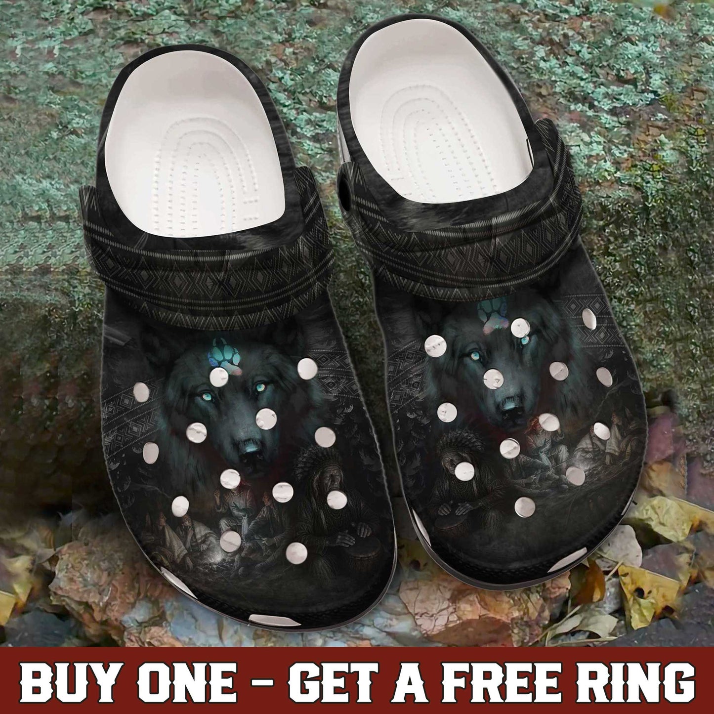Tribal Wolf Guardian Clogs –  Native Spirit Artwork