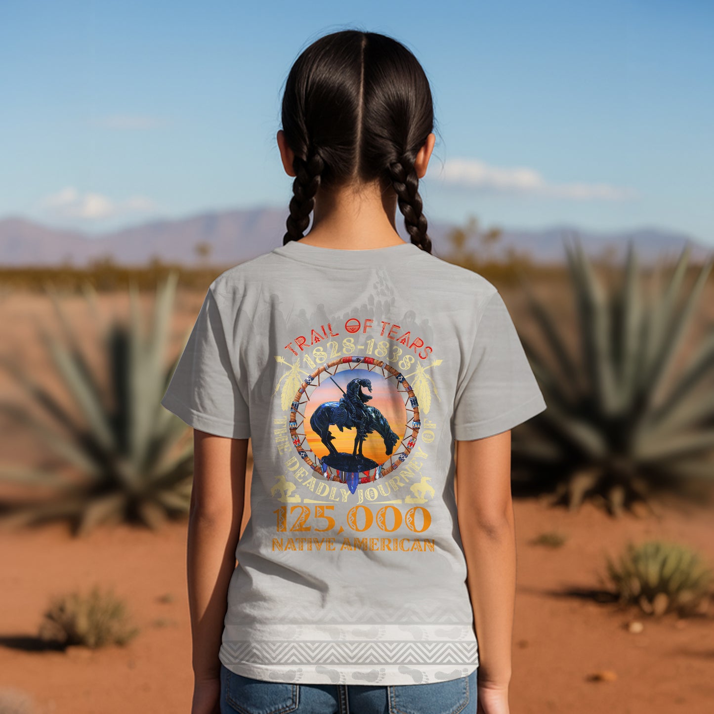 3D T-Shirt "Trail Of Tears 1828 - 1838 125000 Native American Shirt Man Ride Horse