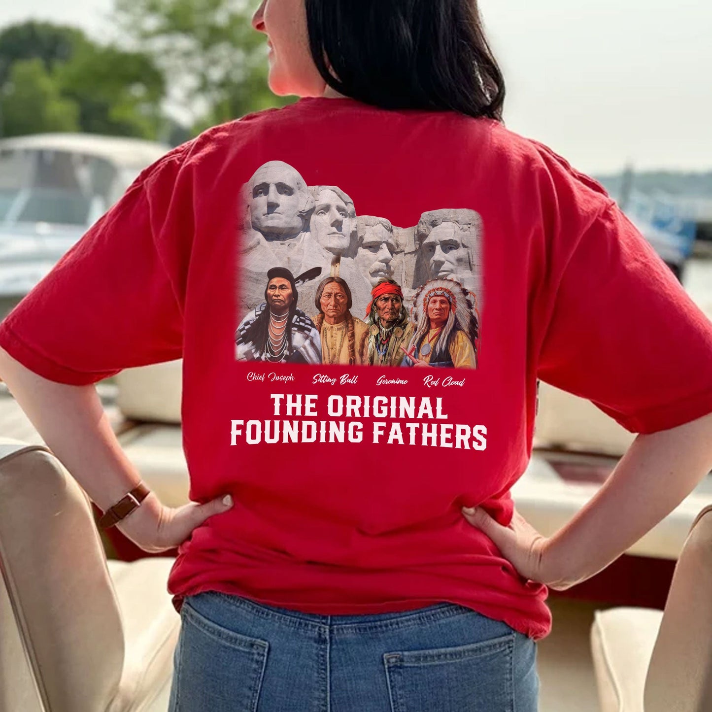 The Original Founding Fathers Native Leaders - Two sides - Unisex T-Shirt/T-Shirt V-Neck/Hoodie/Sweatshirt