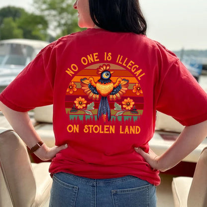 NO ONE IS ILLEGAL ON STOLEN LAND 25 - Two sides - Unisex T-Shirt/T-Shirt V-Neck/Hoodie/Sweatshirt