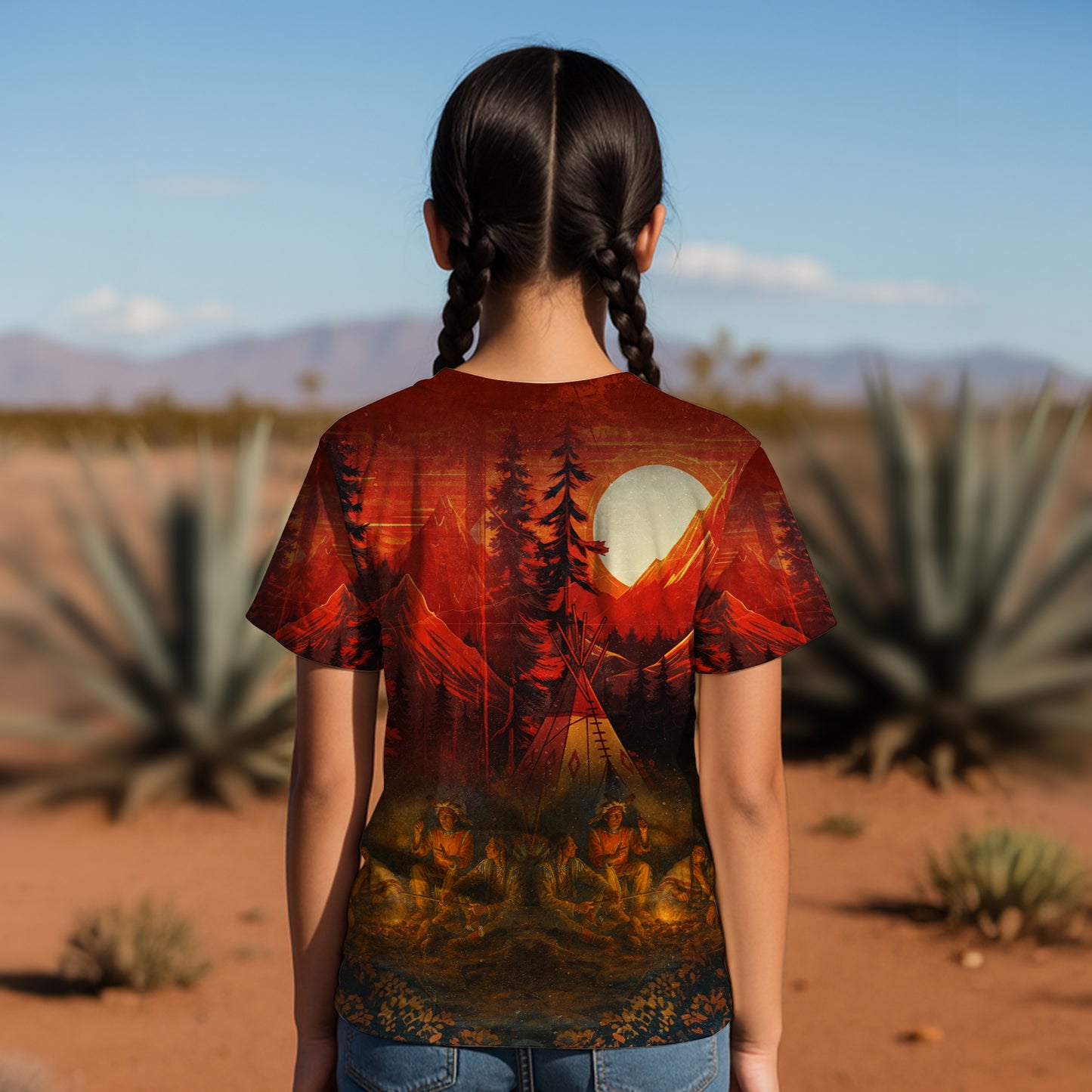 3D T-Shirt " Echoes of the Ancestors – The Chief Spirit , Honoring Native Roots"