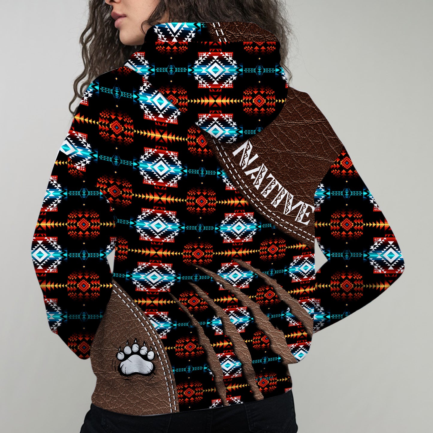 Pattern Bear All Over Print Graphic Native American Style 01