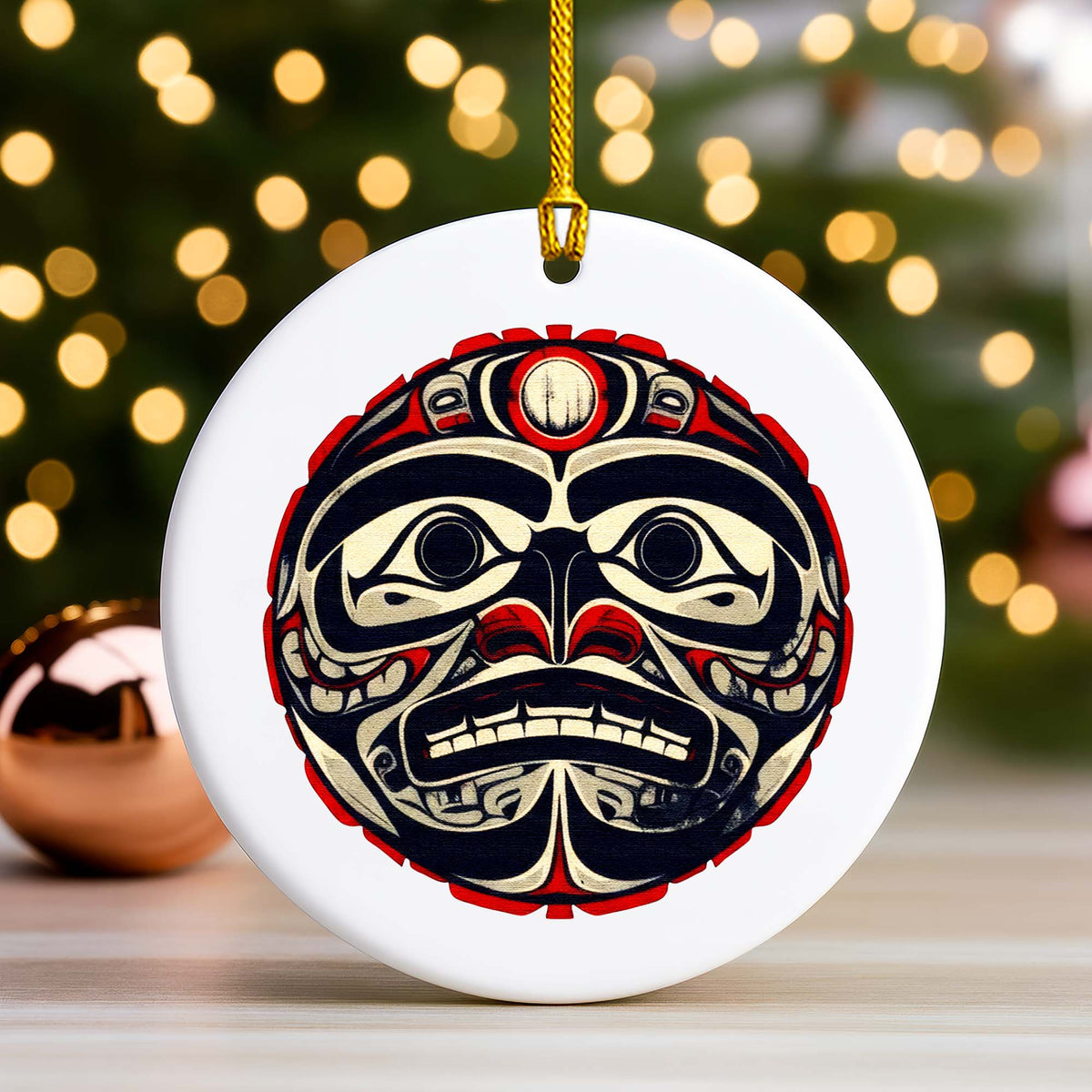 Native Bigfoot Ceramic Ornament - Handcrafted Indigenous Art - Unique Holiday Decor