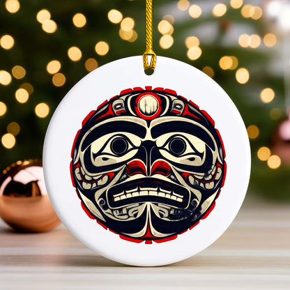Native Bigfoot Ceramic Ornament - Handcrafted Indigenous Art - Unique Holiday Decor