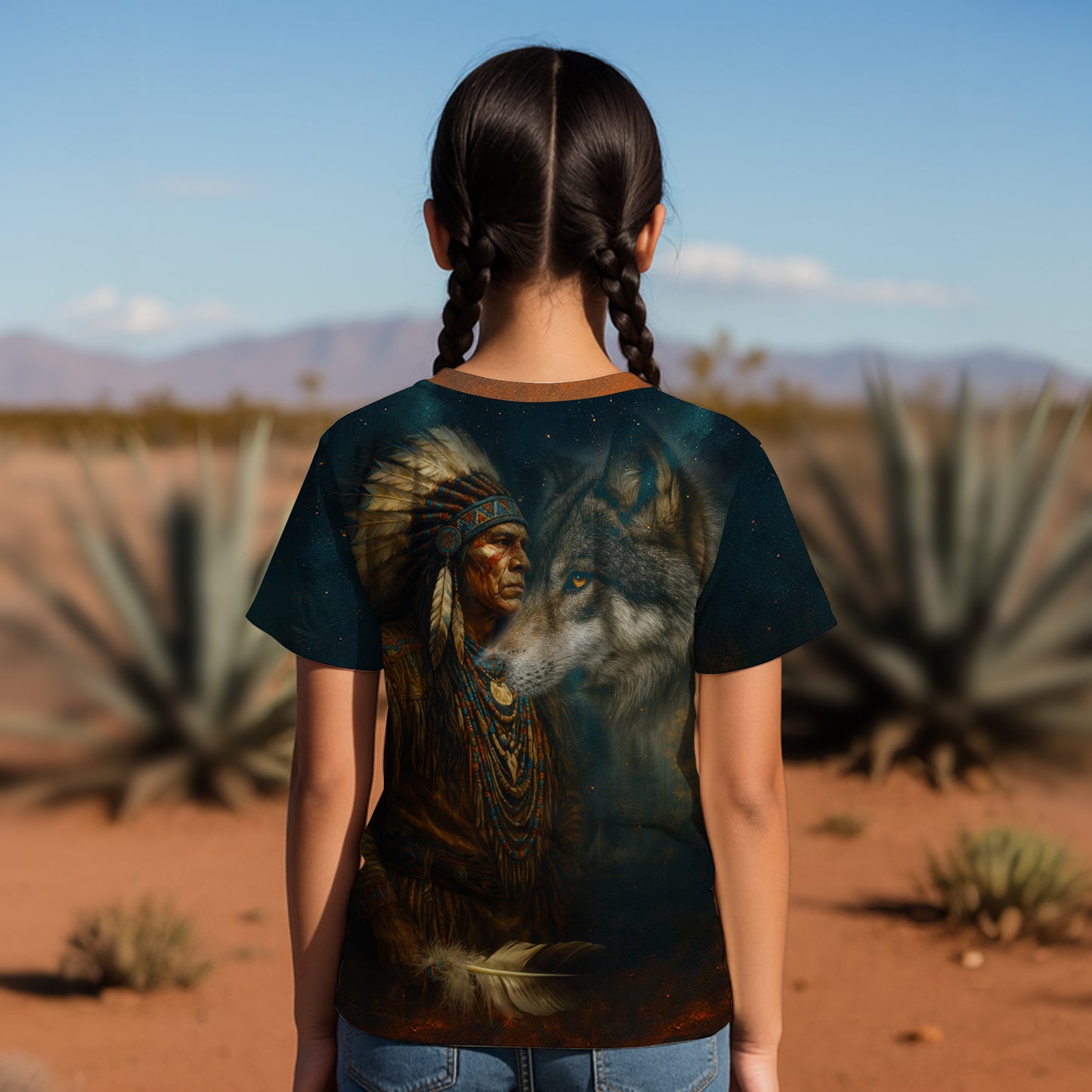 3D T-Shirt " Native Spirit – Wolf & Chief All Over Print"