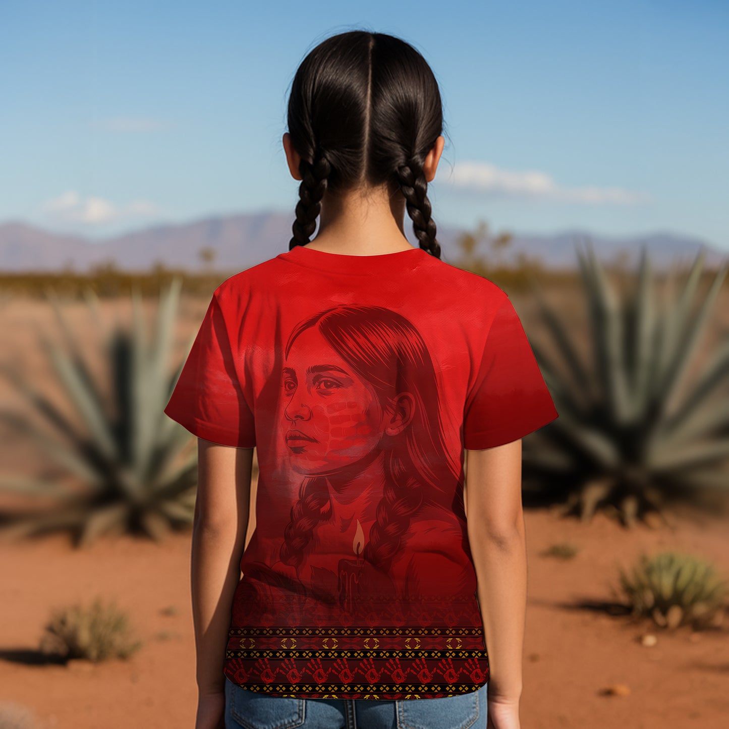 3D T-Shirt - MMIW No More Stolen Sisters Red Hand