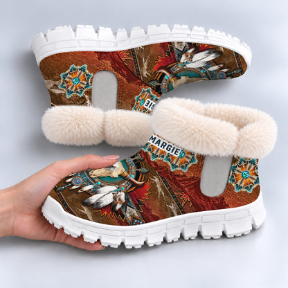 Personalized Snow Boots - Buffalo Skull & Dreamcatcher Native Western Spirit Style