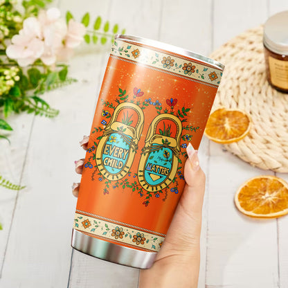 Every Child Matters Moccasins - Native American Tumbler Stainless Steel Drinking Cup