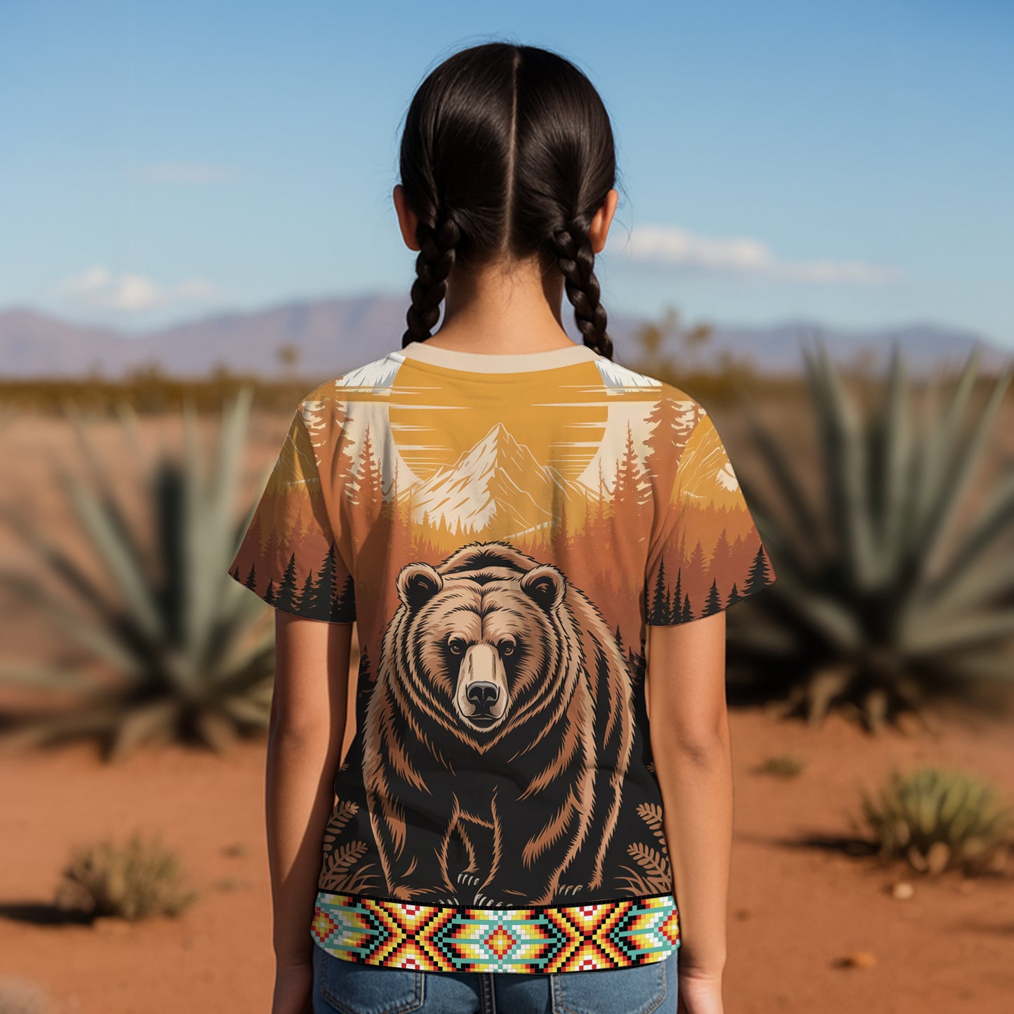 3D T-Shirt" Spirit of the Bear – A Symbol of Strength, Protection, and Native Heritage"