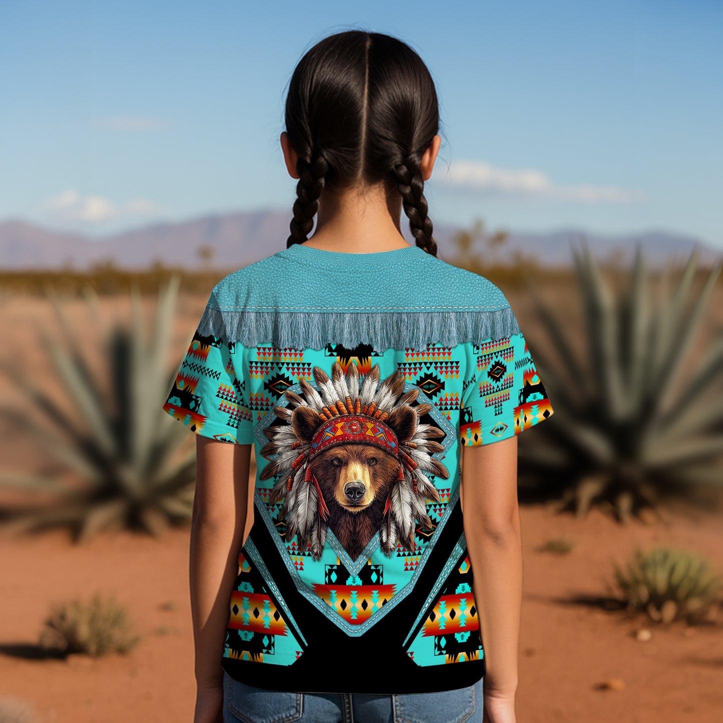 3D T-Shirt" Native American Spirit Bear– Bold 3D Tribal Streetwear"