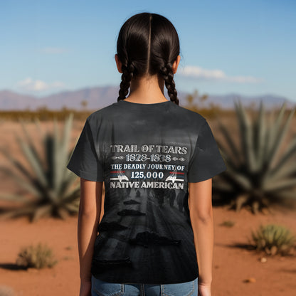 3D T-Shirt  "Trail Of Tears 1828 - 1838 125000 Native American Shirt Man Ride Horse