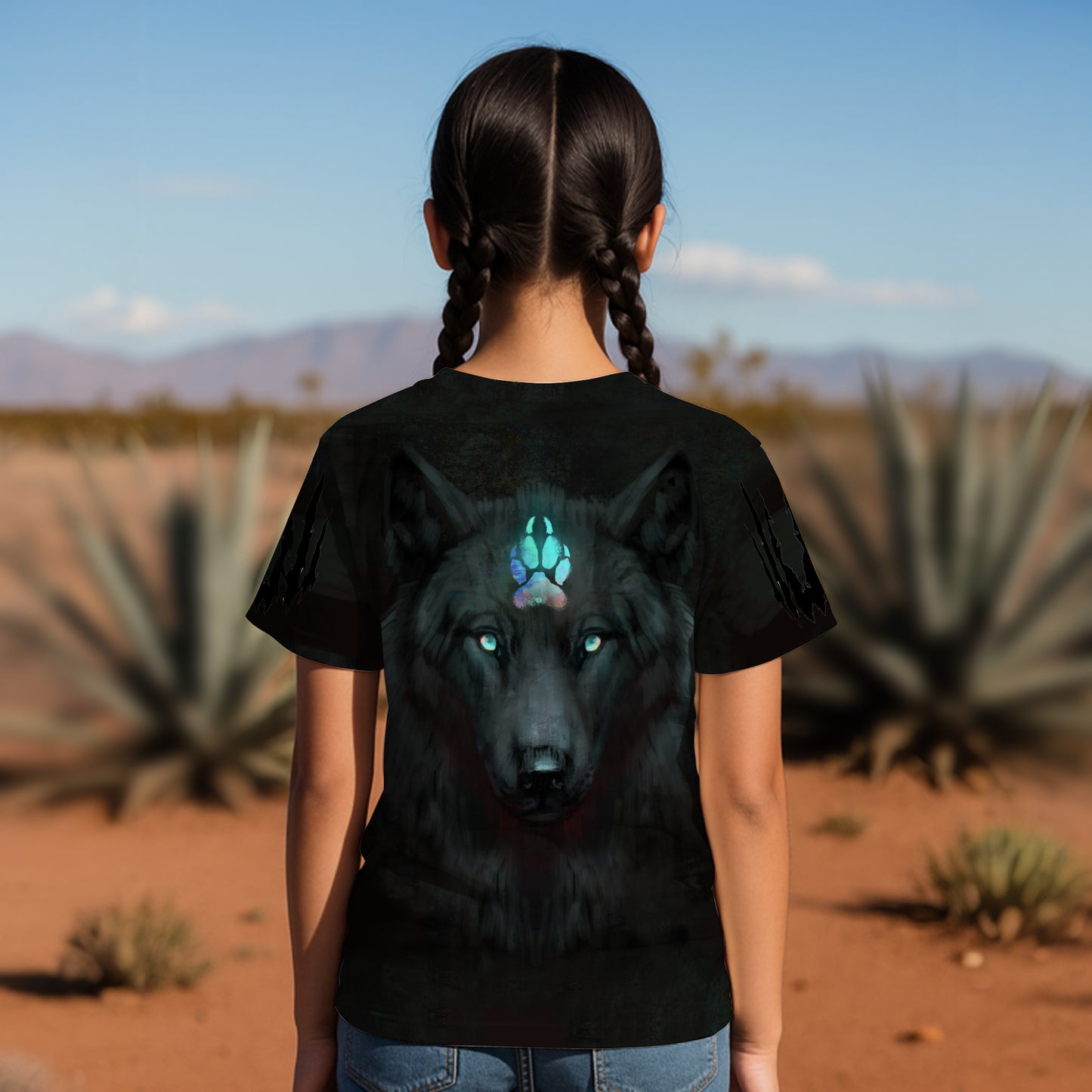 3D T-Shirt " Moonlit Wolf – Ethereal Glow & Mystic Presence"