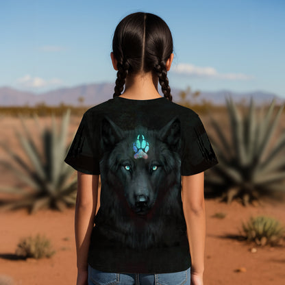 3D T-Shirt " Moonlit Wolf – Ethereal Glow & Mystic Presence"