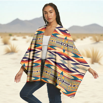 Boho Poncho with Wild Pattern and Native Dreamcatchers