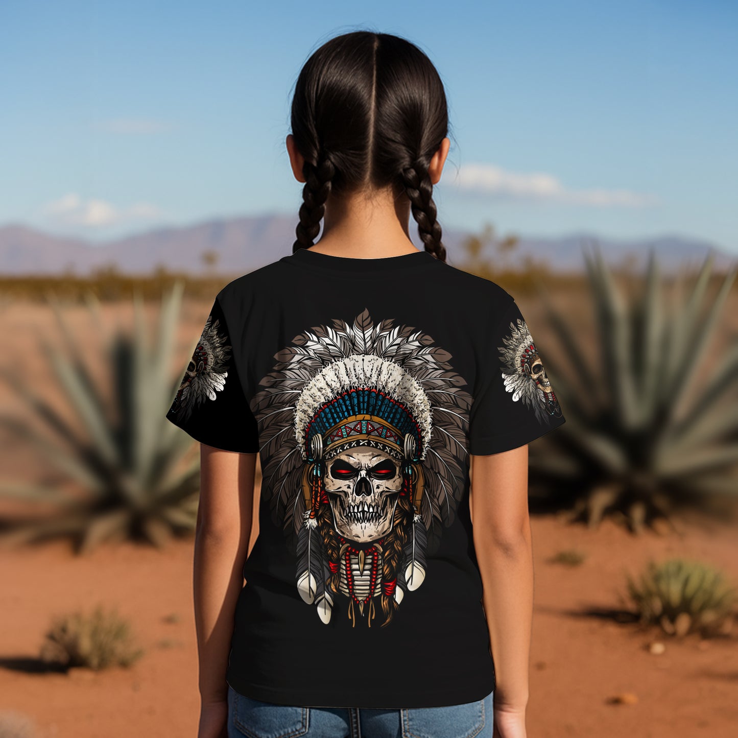 3D T-Shirt " Warrior Skull – Tribal Chief Headdress Edition