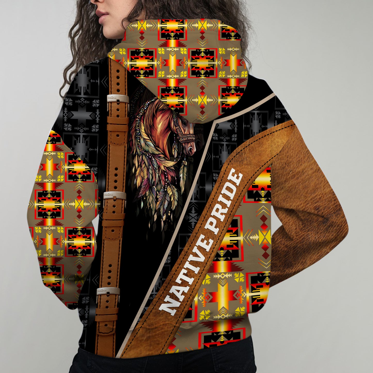 Native Pride Horse Hoodie – Western Tribal Spirit Streetwear