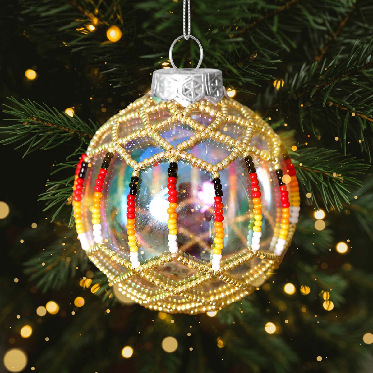 Turquoise Beaded Handmade Ornament Holiday Decor Gifts