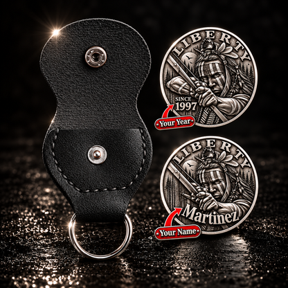 Liberty Freedom Coin Indigenous-Inspired Warrior Medallion, Custom Name & Year Keepsake - Personalized 3D Printing Pocket Hug