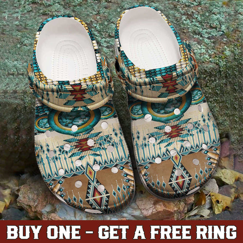 Turquoise Tribal Clogs – Native Southwest Style, Unique Family Gift