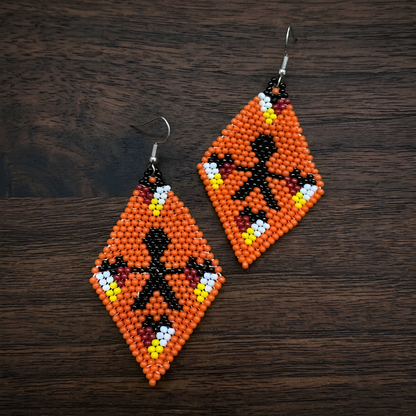 Orange Hope - Every Child Matters Beaded Fringe Earrings, Handmade Orange Seed Bead