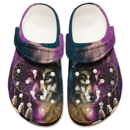 Clogs – Purple Blue Native Style Footwear, Unique Gift for Loved One