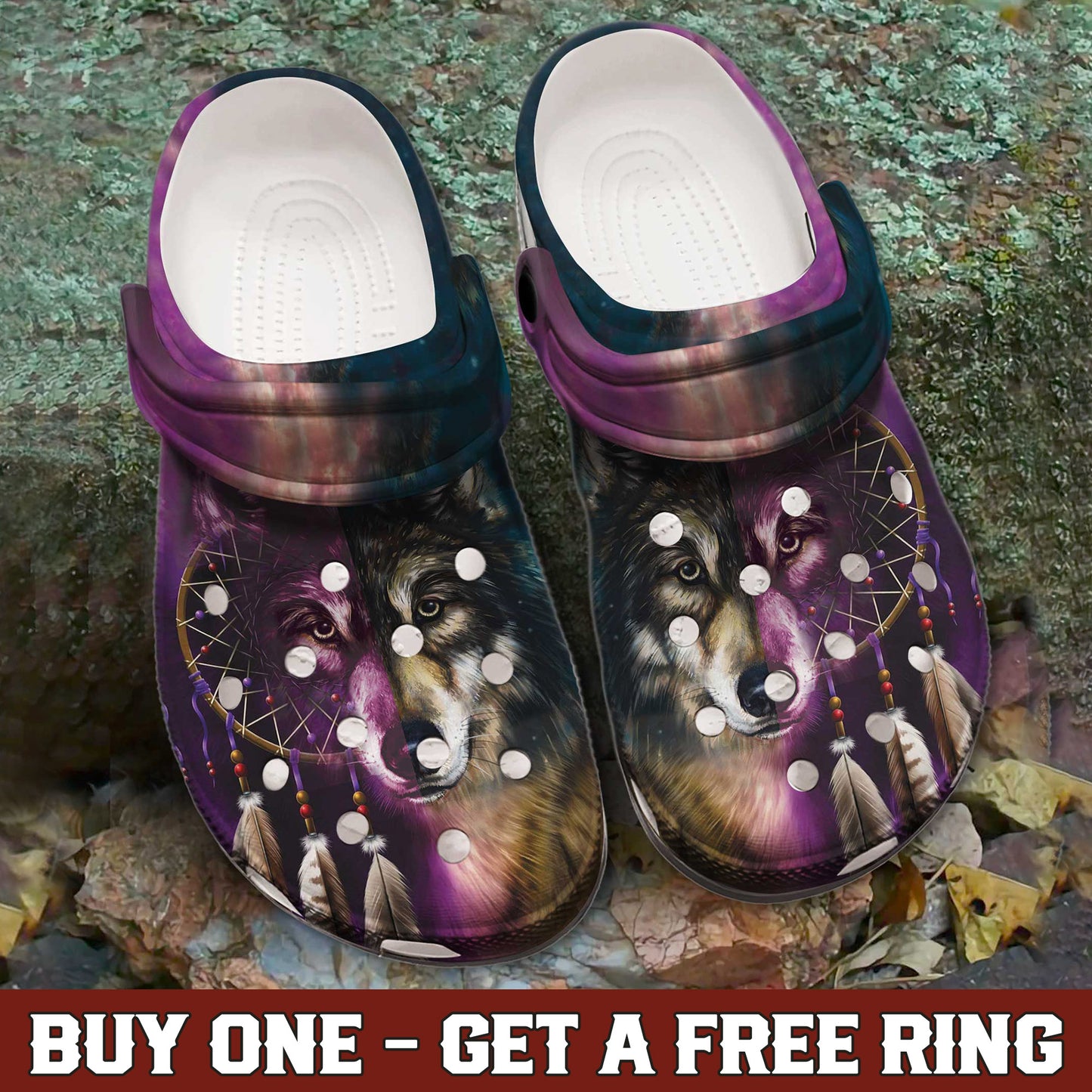 Clogs – Purple Blue Native Style Footwear, Unique Gift for Loved One
