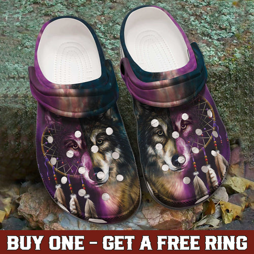 Clogs – Purple Blue Native Style Footwear, Unique Gift for Loved One