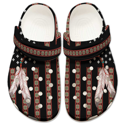 Clogs – Ethnic Stripes & Feather Pattern – Great Gift Idea