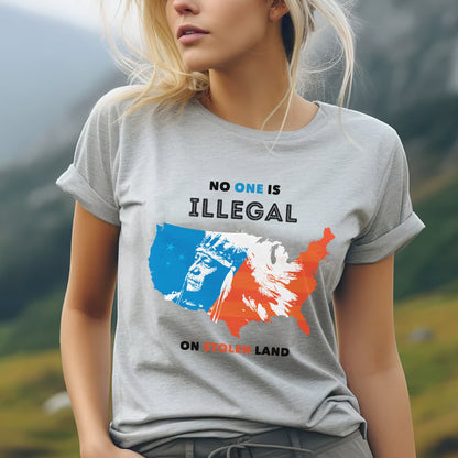 NO ONE IS ILLEGAL ON STOLEN LAND. WE WALK ON NATIVE LAND Style 9 - One Sides
