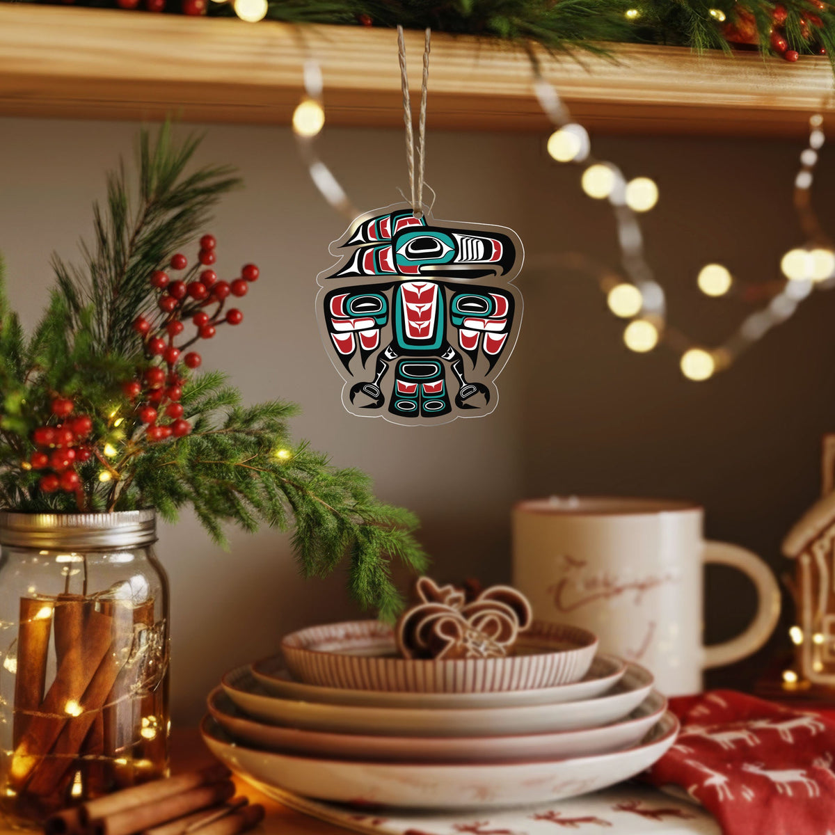 Pacific Northwest Totem - Indigenous Tribal Art Holiday Decor Flat Acrylic