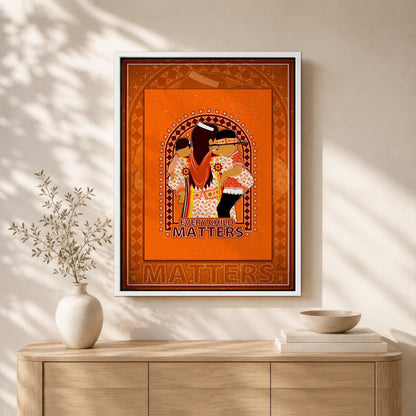 Native American Mother & Children Canvas - Every Child Matters Artwork