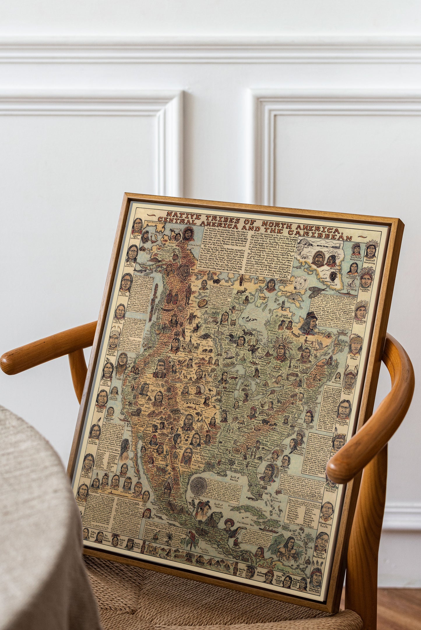 Native Tribes of North American central America and the Caribbean Maps Poster