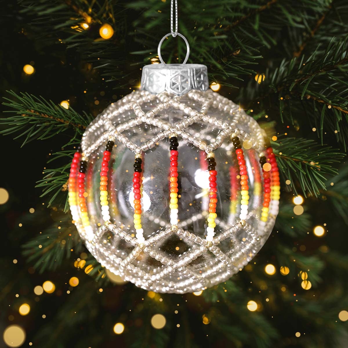 Gold Beaded Handmade Ornament Holiday Decor Gifts