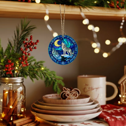 Howling Wolf Style Moonlit Forest - Unique Christmas Gift Decor Flat Acrylic