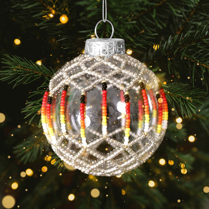Purple Beaded Handmade Ornament Holiday Decor Gifts