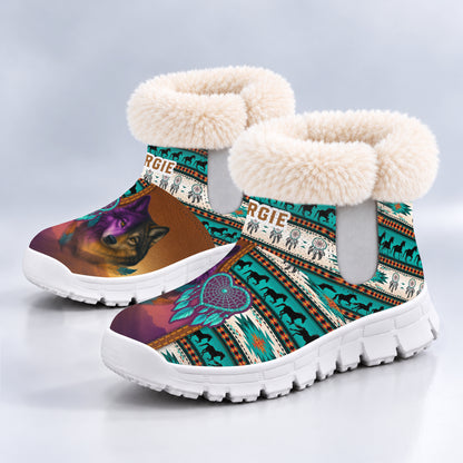 Personalized Snow Boots - Wolf & Dreamcatcher A Heartfelt Family Gift with Soul and Spirit