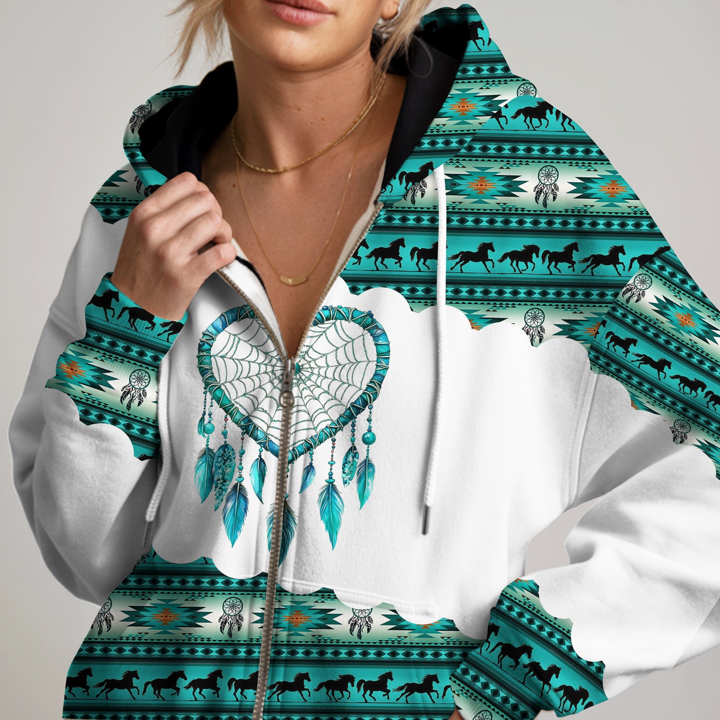 Pattern Horse All Over Print Graphic Native American Style 02