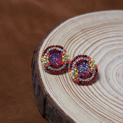 SALE 50% OFF - Around Earrings Beaded Handmade Earrings For Women