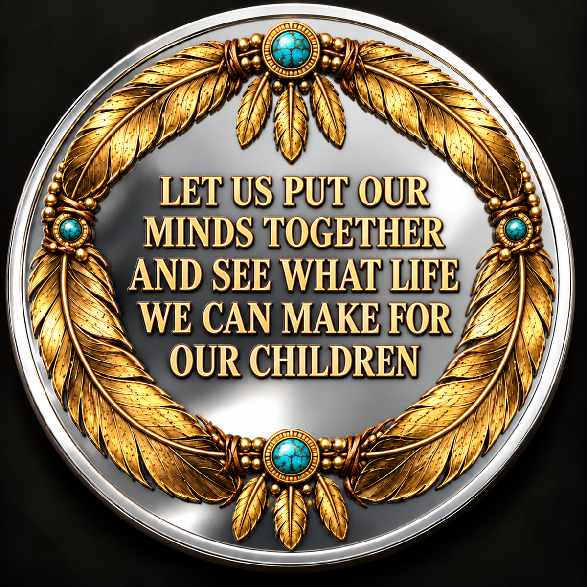 Sitting Bull Lakota Coin, Personalized Name & Year, Native American Heritage Keepsake, Inspirational Quote Gift