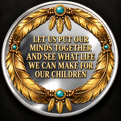 Sitting Bull Lakota Coin, Personalized Name & Year, Native American Heritage Keepsake, Inspirational Quote Gift