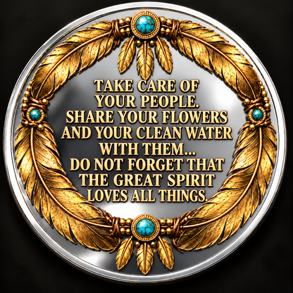 Sitting Bull Lakota Coin, Personalized Name & Year, Native American Heritage Keepsake, Inspirational Quote Gift