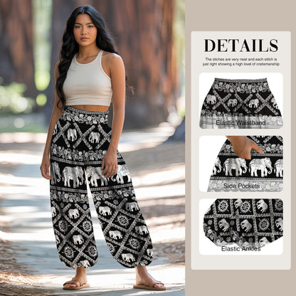Elephant Harem Pants –  Yoga Boho Clothes with Pockets 18