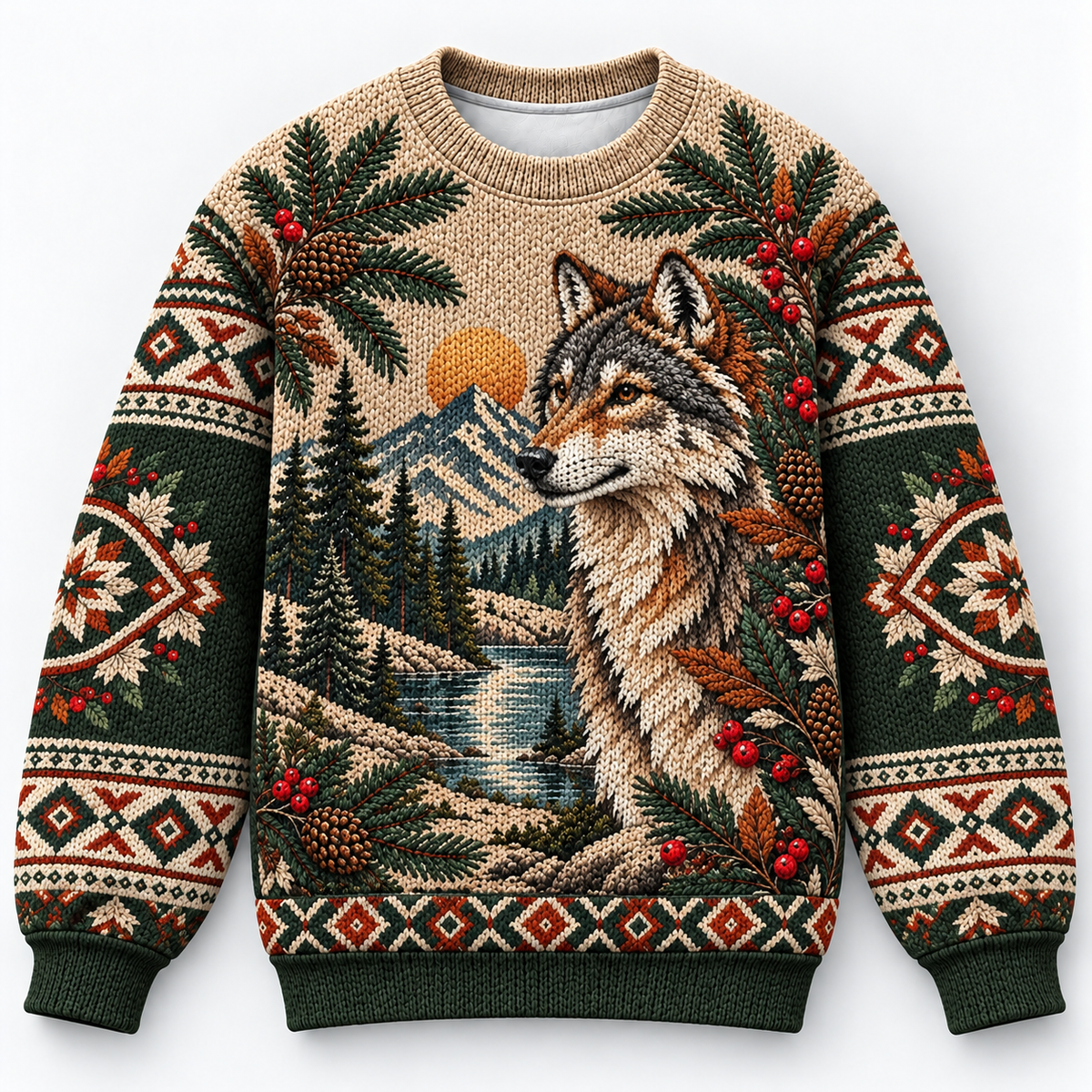 3D Knitted Sweater Native American Faux Leather Vest Hoodie, Southwestern Tribal Eagle Feather Graphic