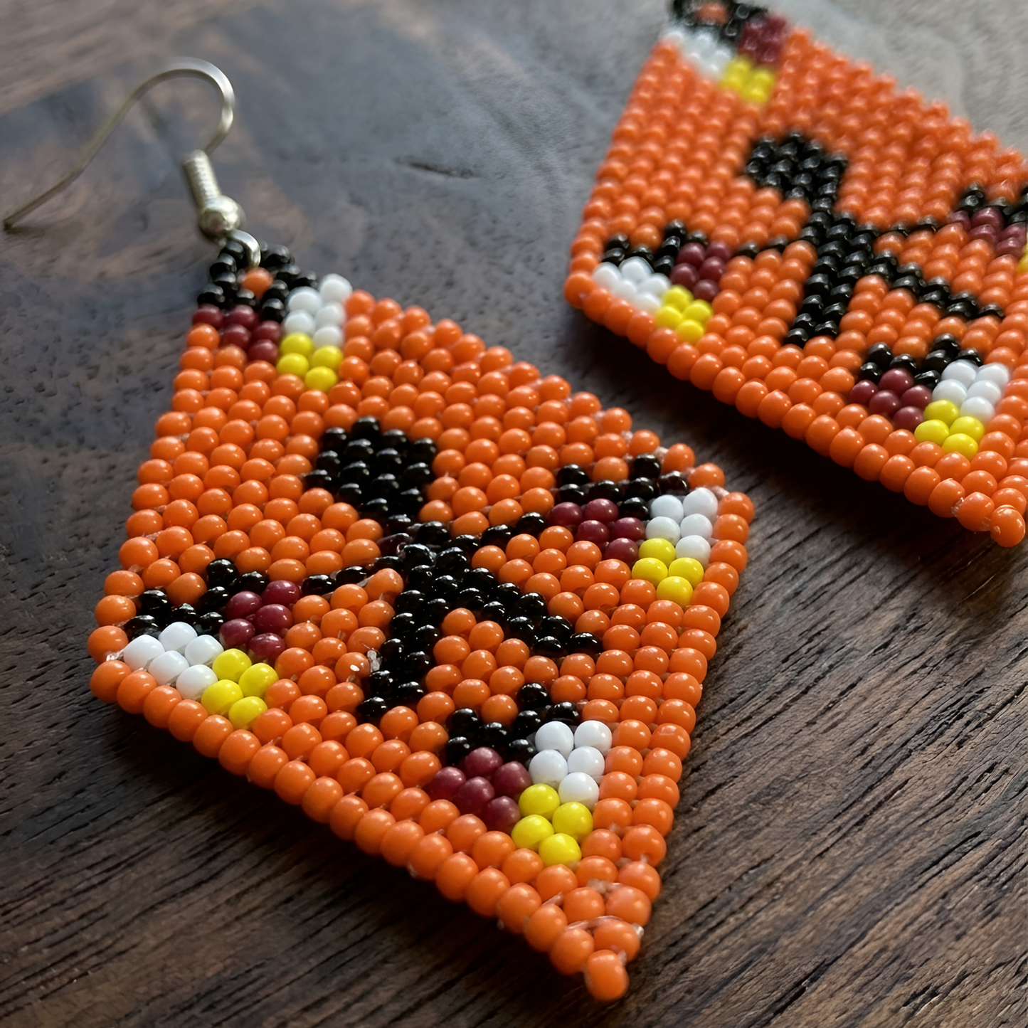 Orange Hope - Every Child Matters Beaded Fringe Earrings, Handmade Orange Seed Bead