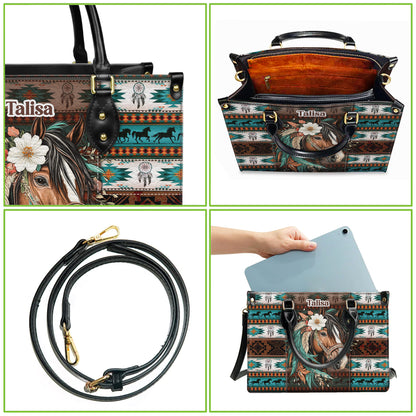 Personalized Leather Handbag for Women - Design Patterns Boho Western Style 01