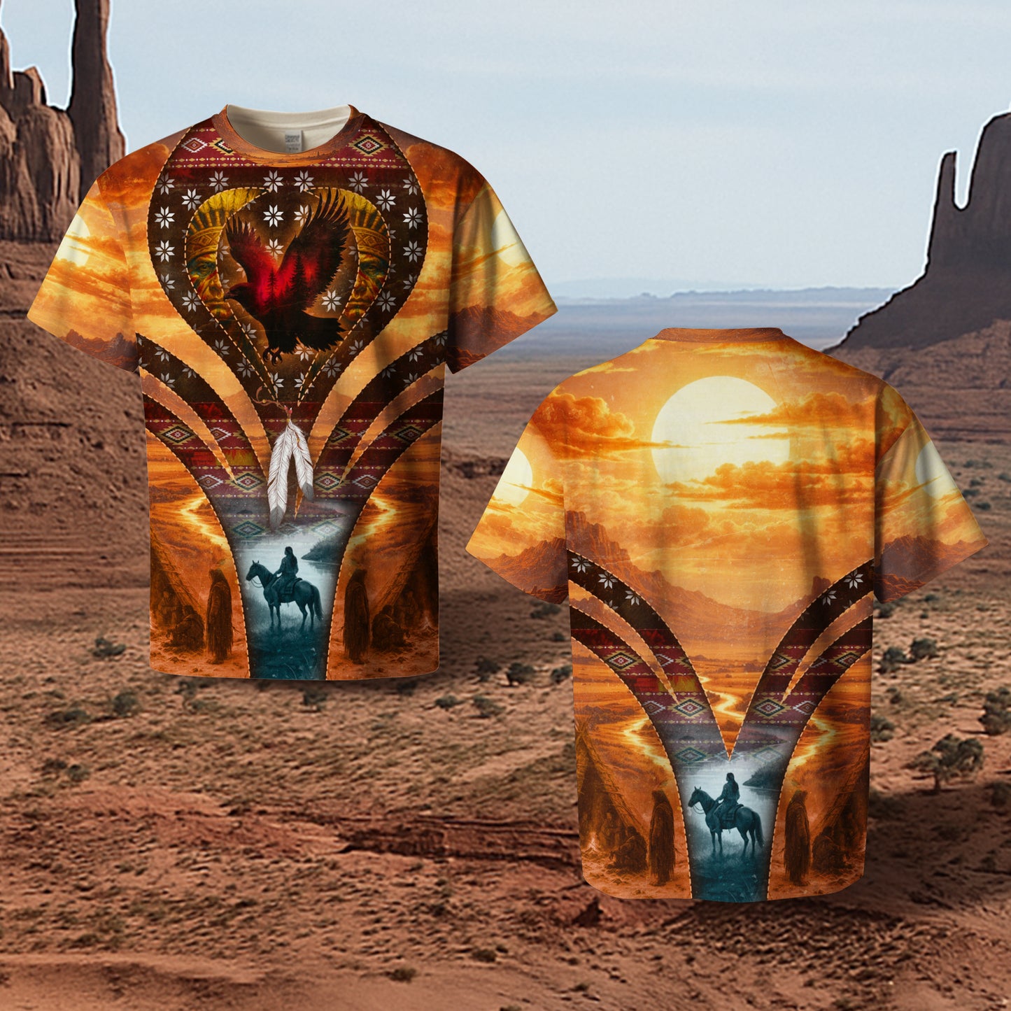 3D T-Shirt " Echoes of the Ancestors – The Chief Spirit Honoring Native Roots"