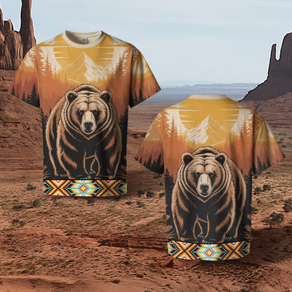 3D T-Shirt" Spirit of the Bear – A Symbol of Strength, Protection, and Native Heritage"