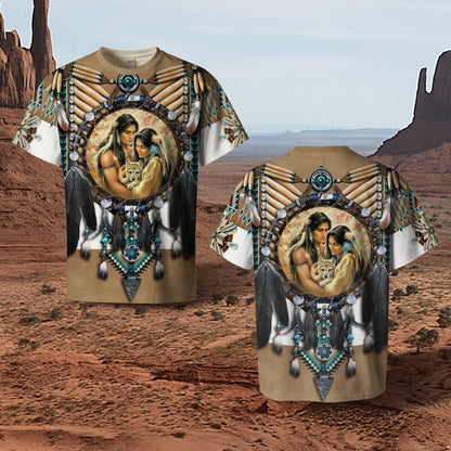 3D T-Shirt  "Feather Native Motifs"