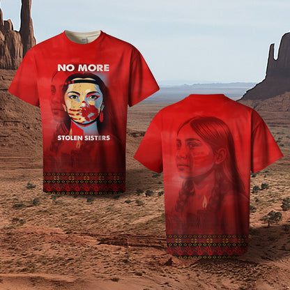 3D T-Shirt - MMIW No More Stolen Sisters Red Hand