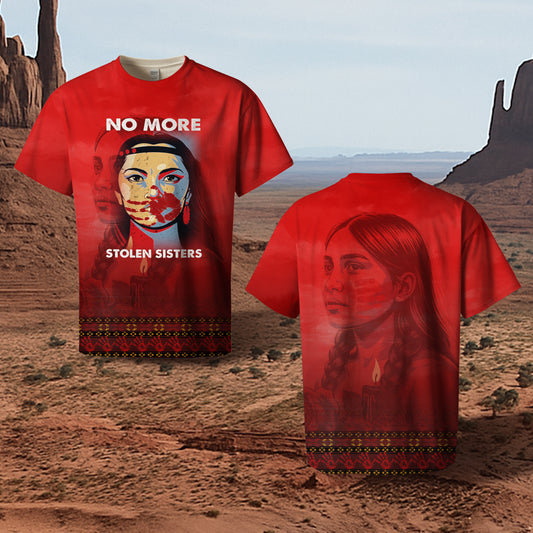 3D T-Shirt - MMIW No More Stolen Sisters Red Hand